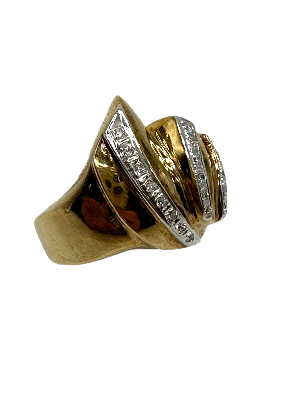 14k Diamond Wave Ring