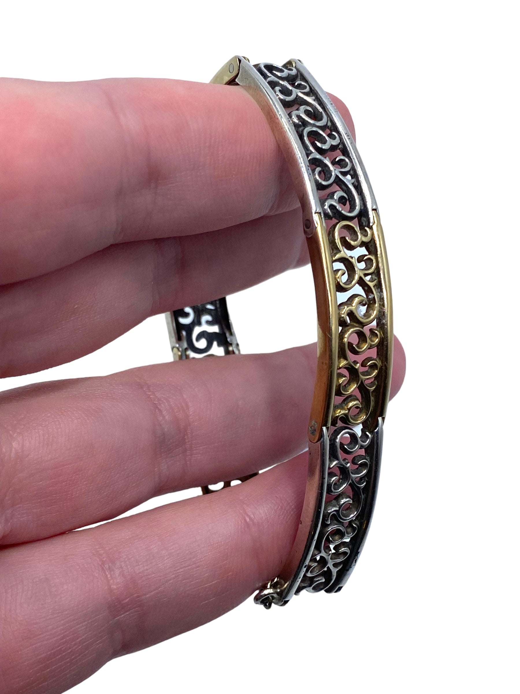 14k Silver Scroll Bracelet