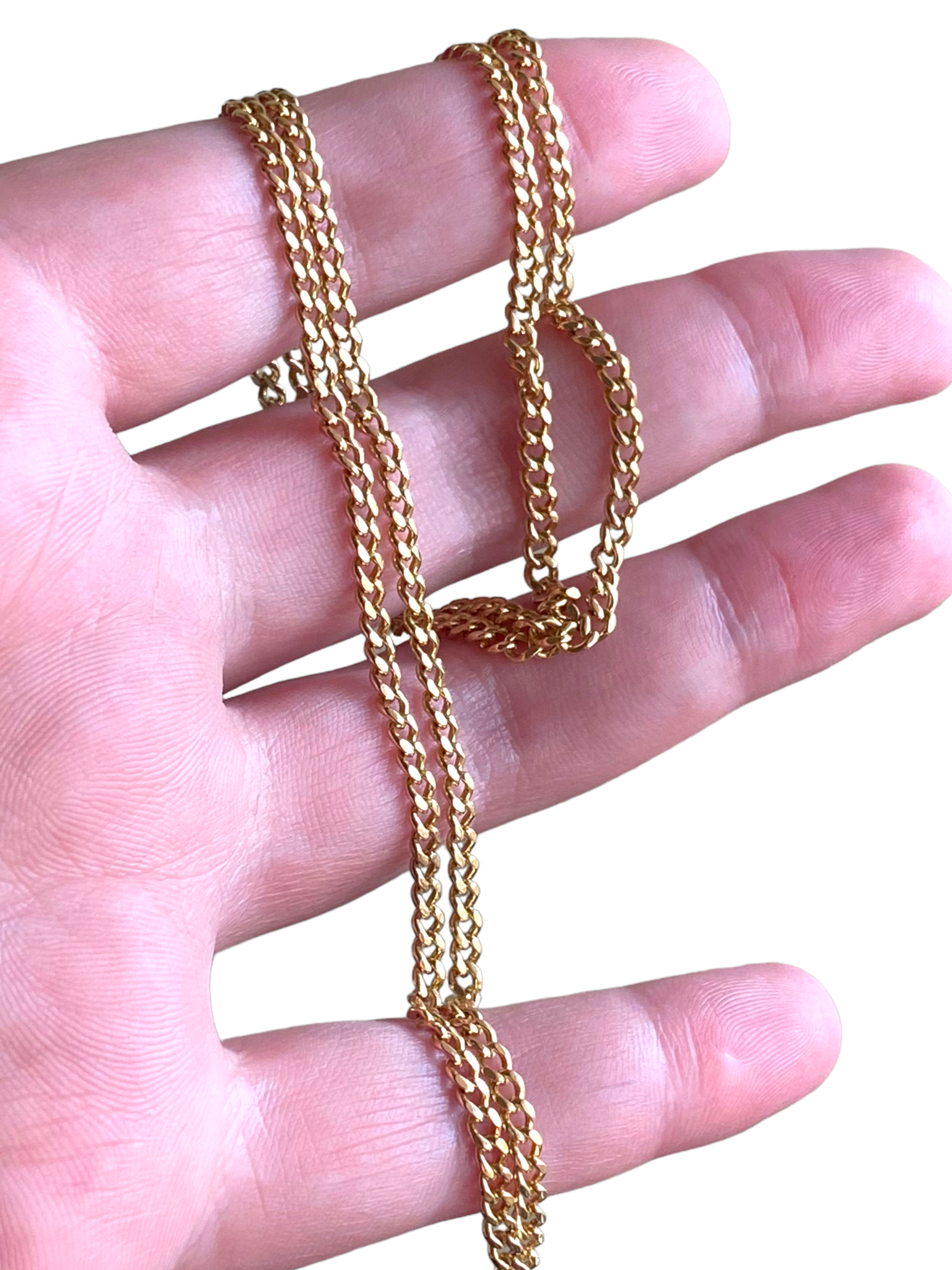 14k Flat Curb Chain Necklace