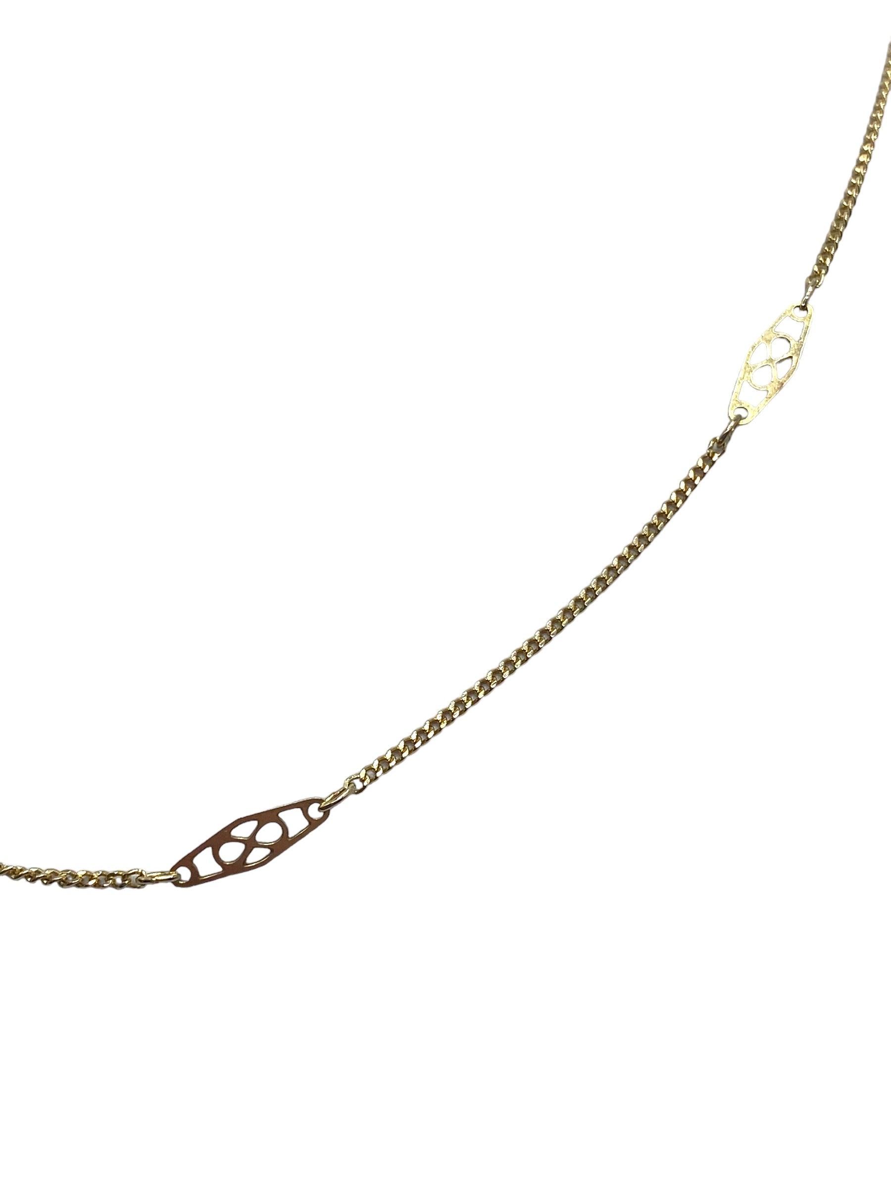 14k Fancy Link Necklace and Bracelet Set