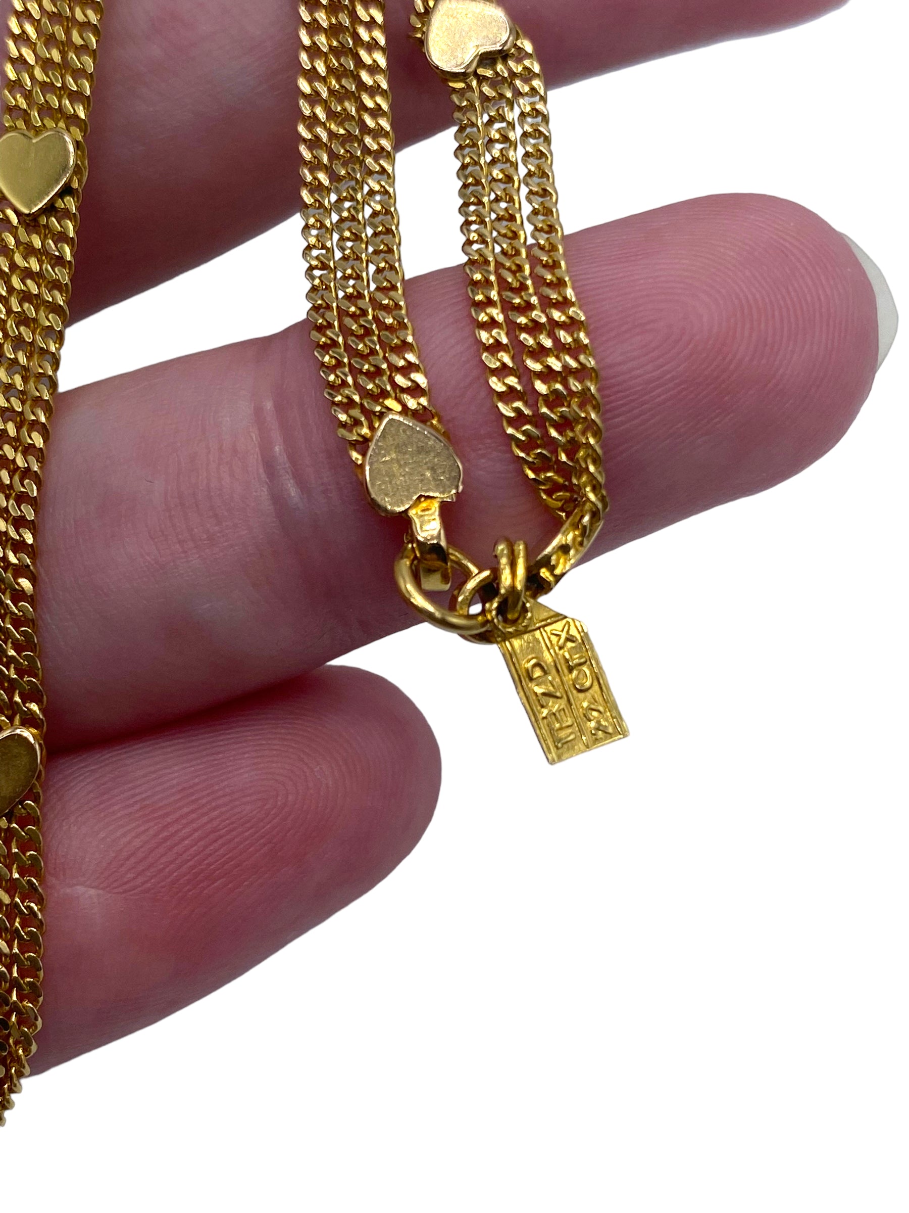 22k Heart Station Necklace