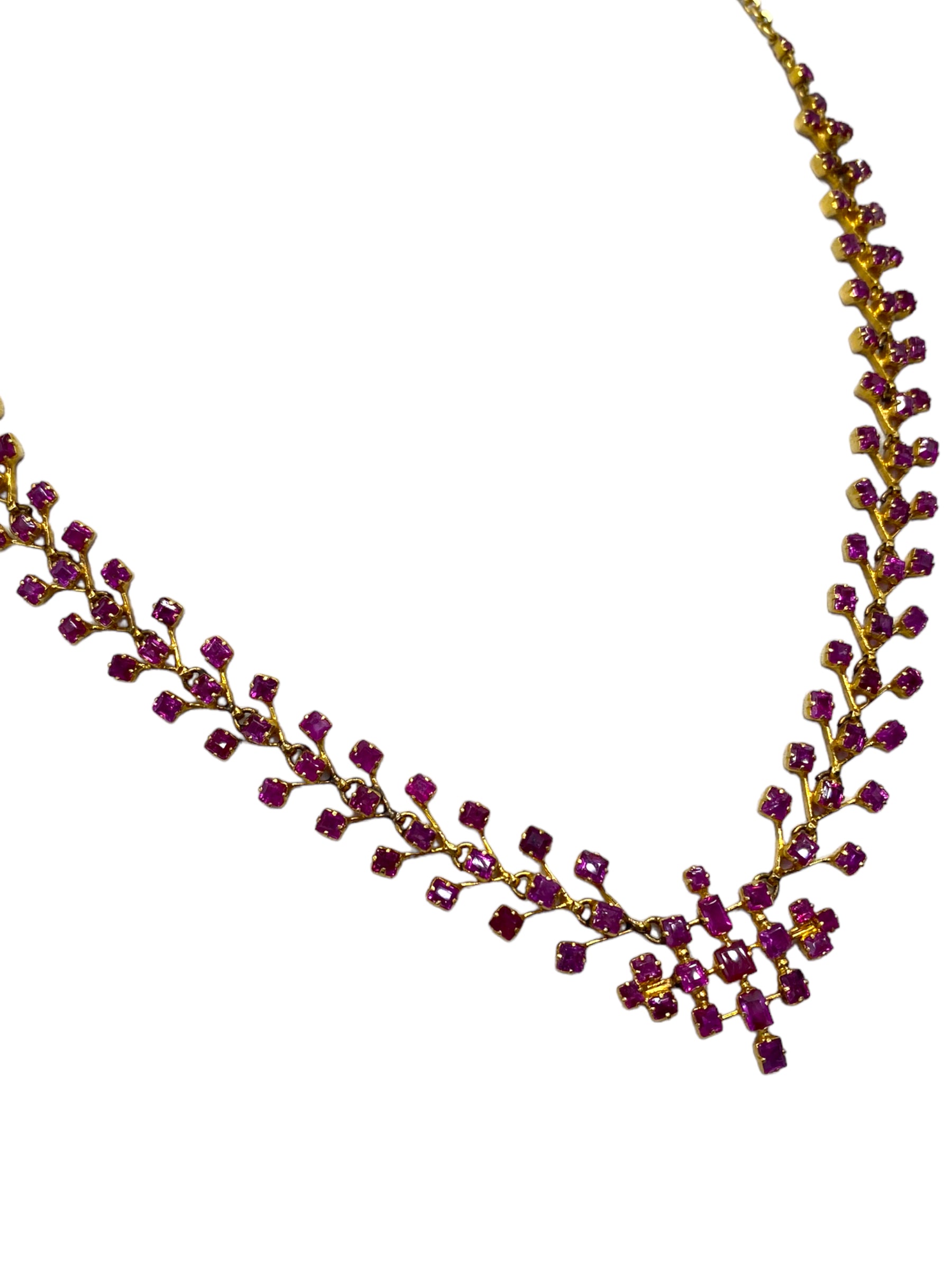 21k Ruby Geometric Necklace