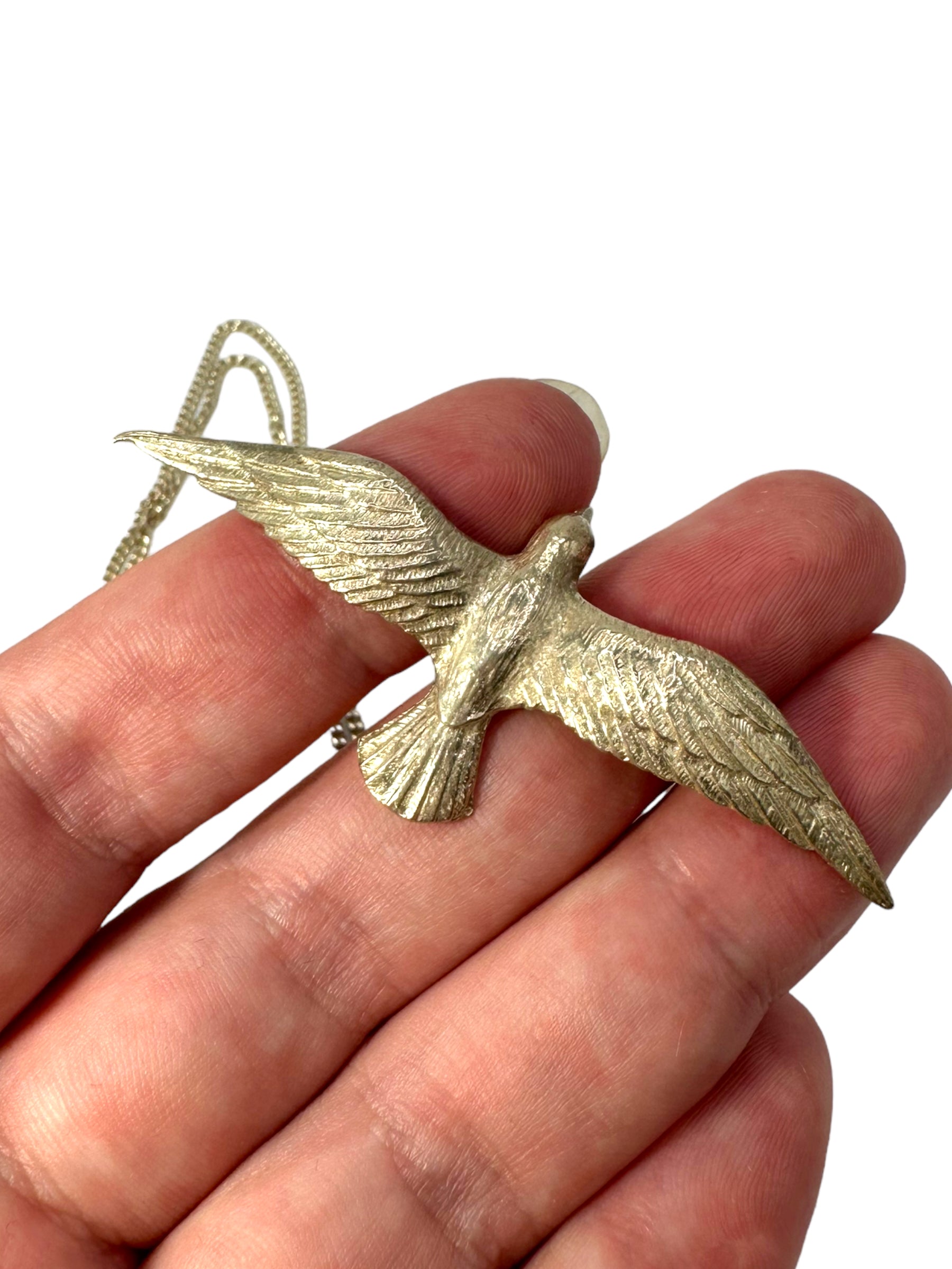 Sterling Silver Seagull Pendant Necklace
