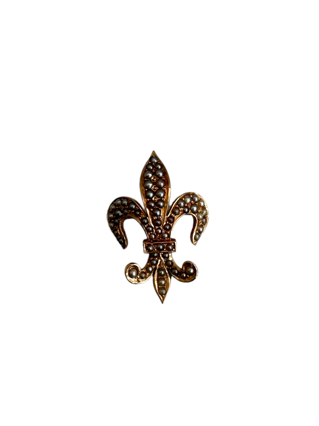 14k Victorian Pearl Fleur de Lis Pin/ Pendant