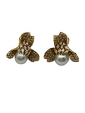 14k Diamond Pearl Earrings