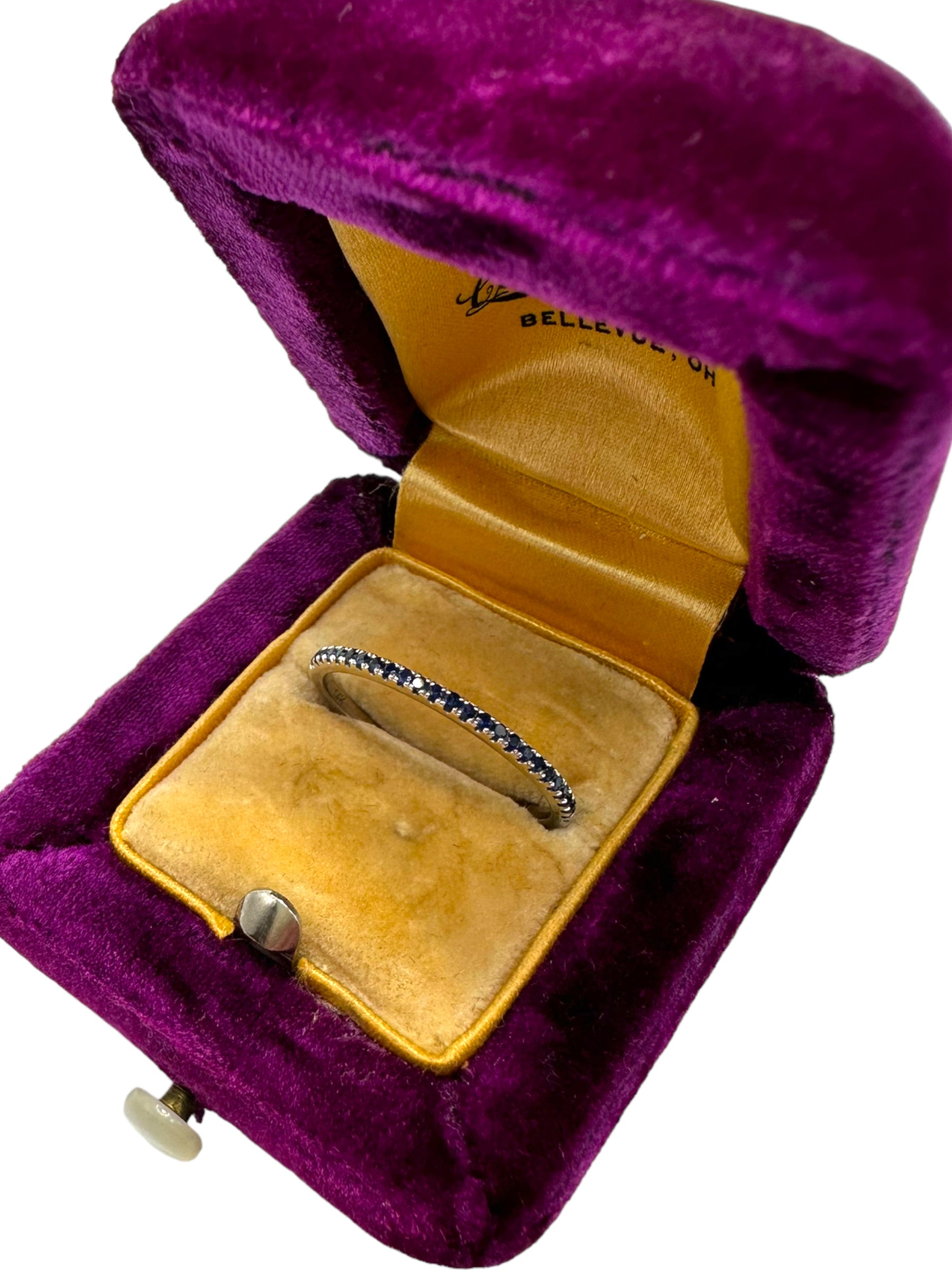 14k White Gold Sapphire Stacker Band Ring