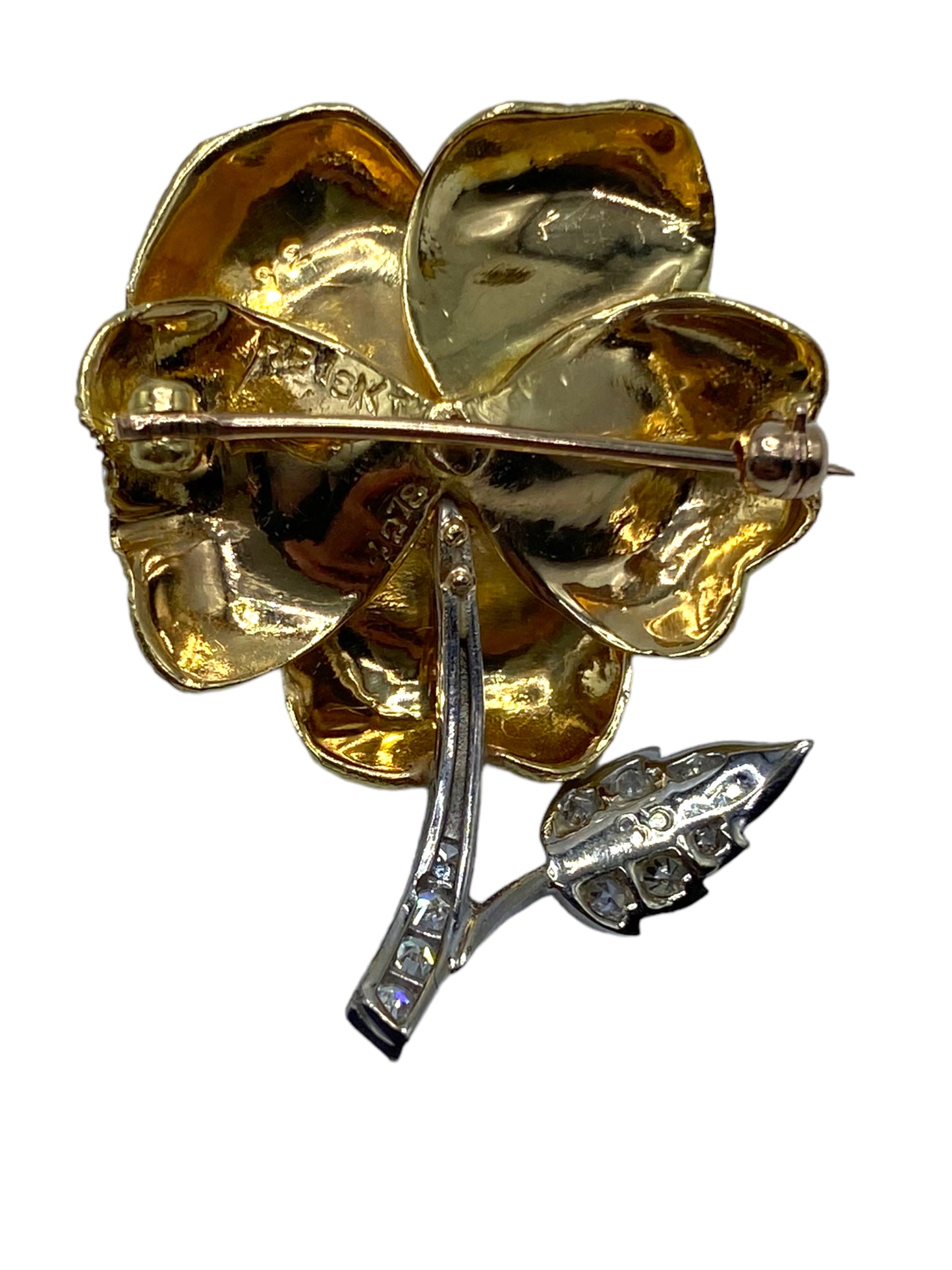 18k Hammerman Bros Flower Brooch