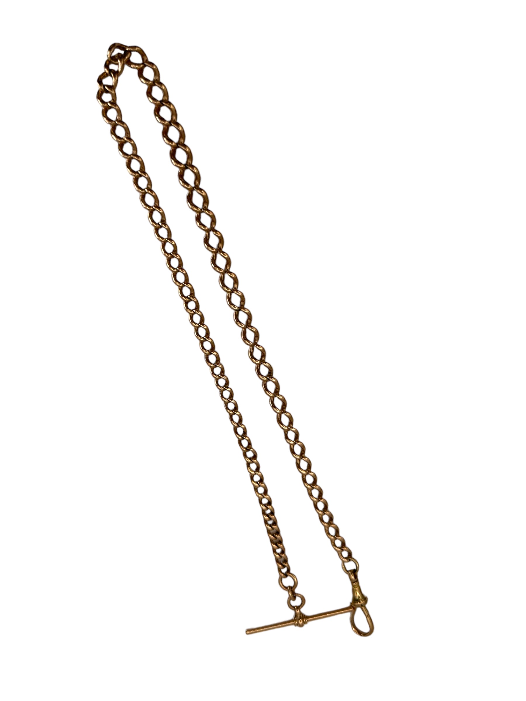 9k Graduated Curb Watch Chain
