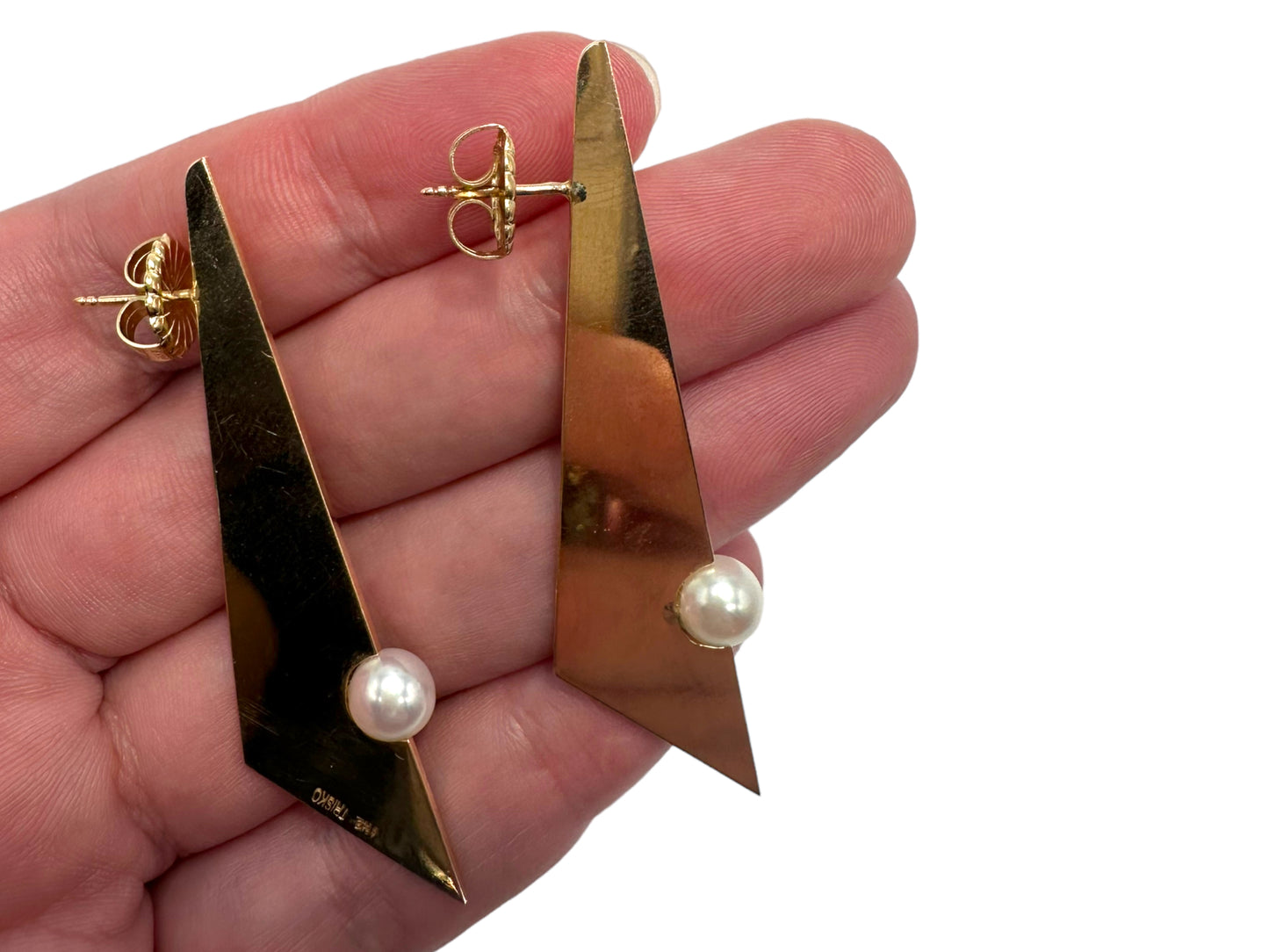 14k Robert Trisko Pearl Earrings