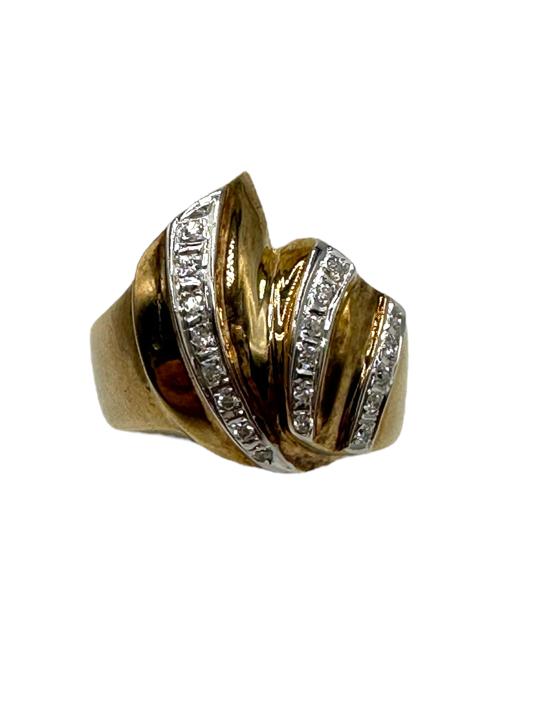 14k Diamond Wave Ring