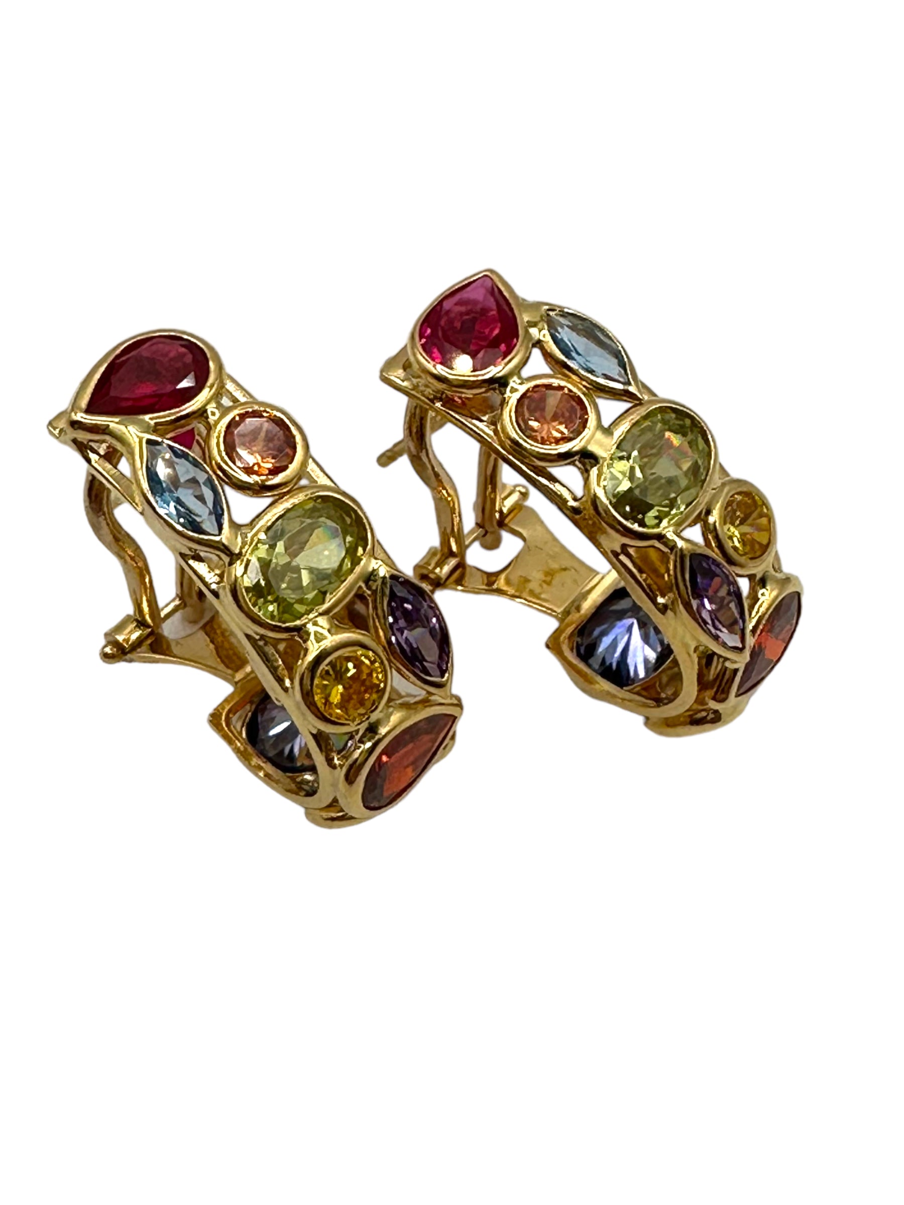 18k Multi-stone Earrings