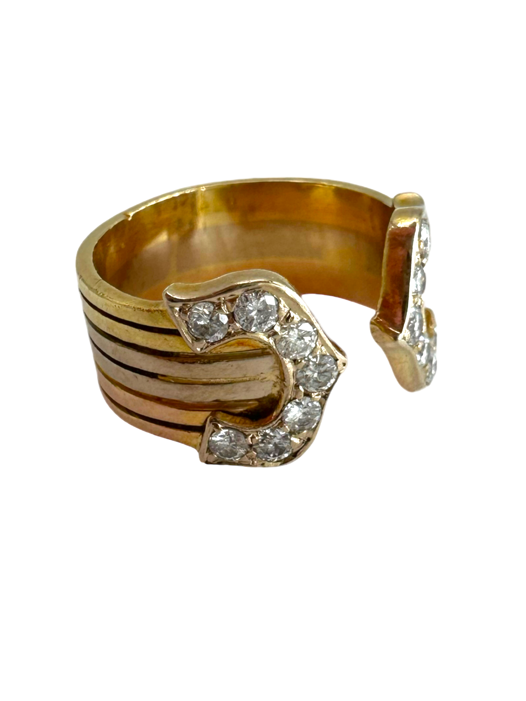 14k Tri-tone Diamond Ring