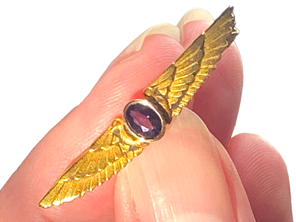 10k Amethyst Egyptian Revival Pin
