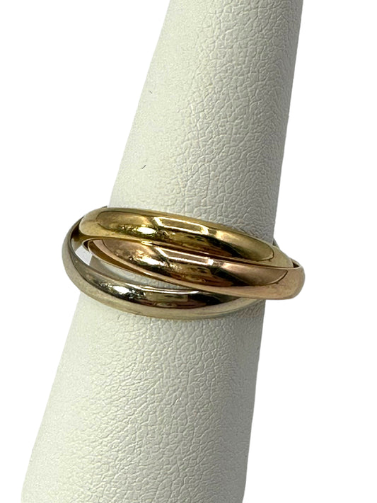 18k Cartier Tri-tone Rolling Ring