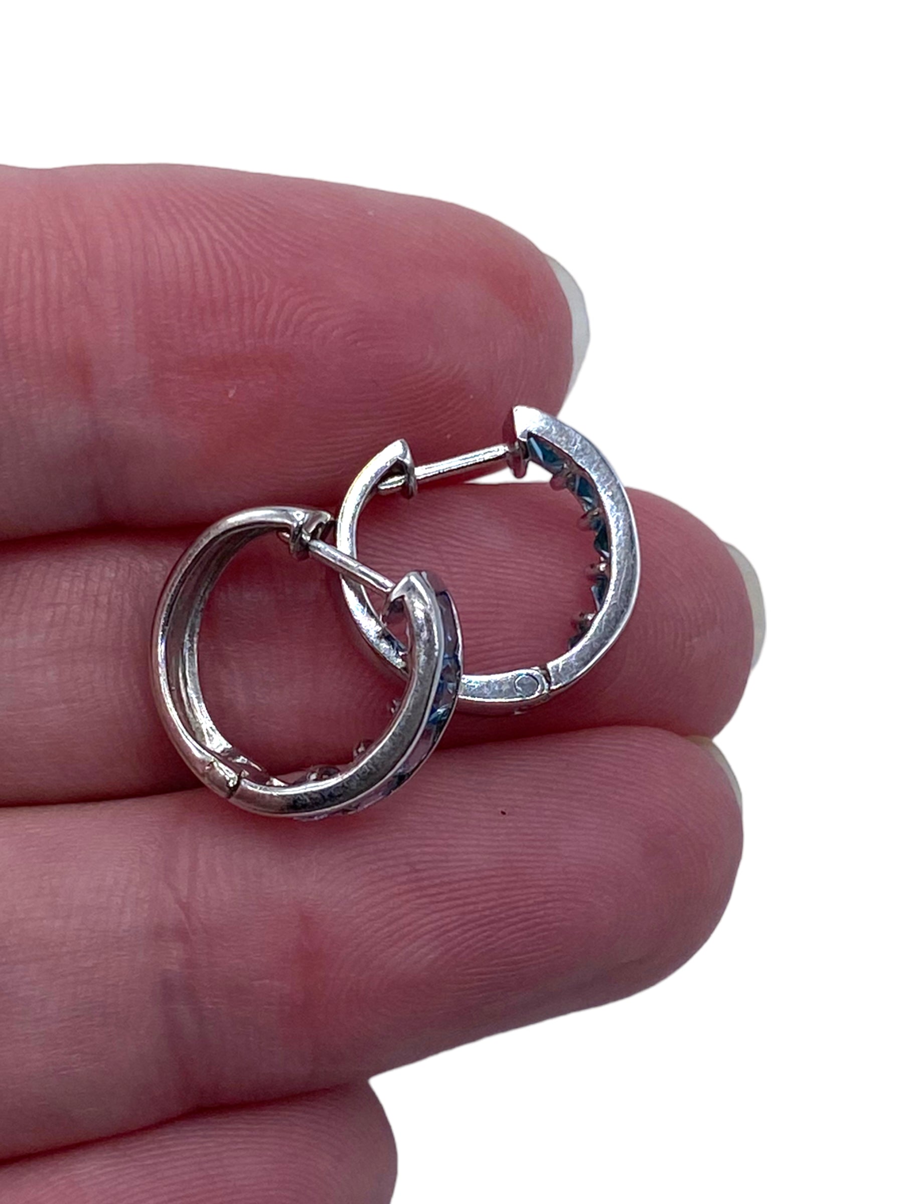 14k Topaz Huggie Earrings