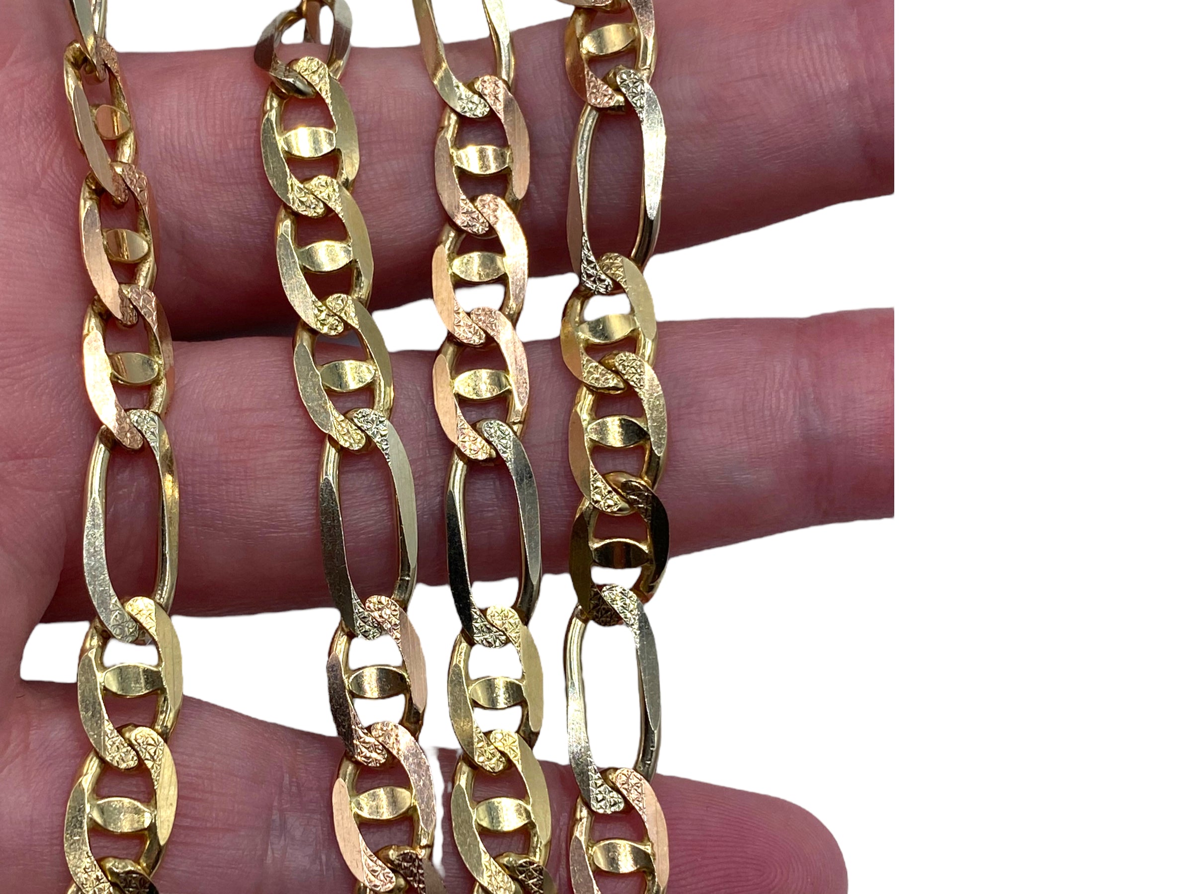 14k Two-tone Figaro Chain Necklace