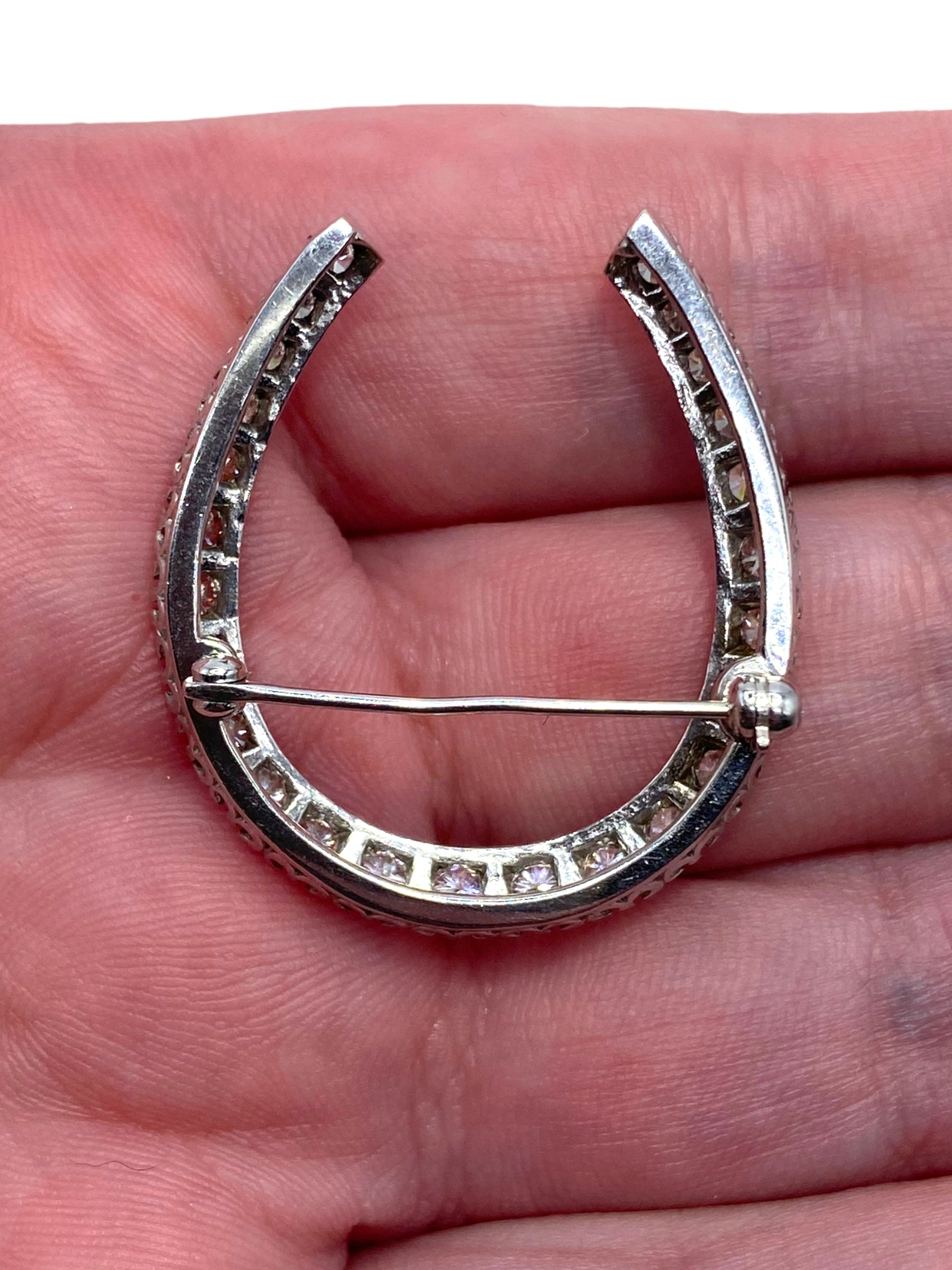 18k Diamond Horseshoe Brooch