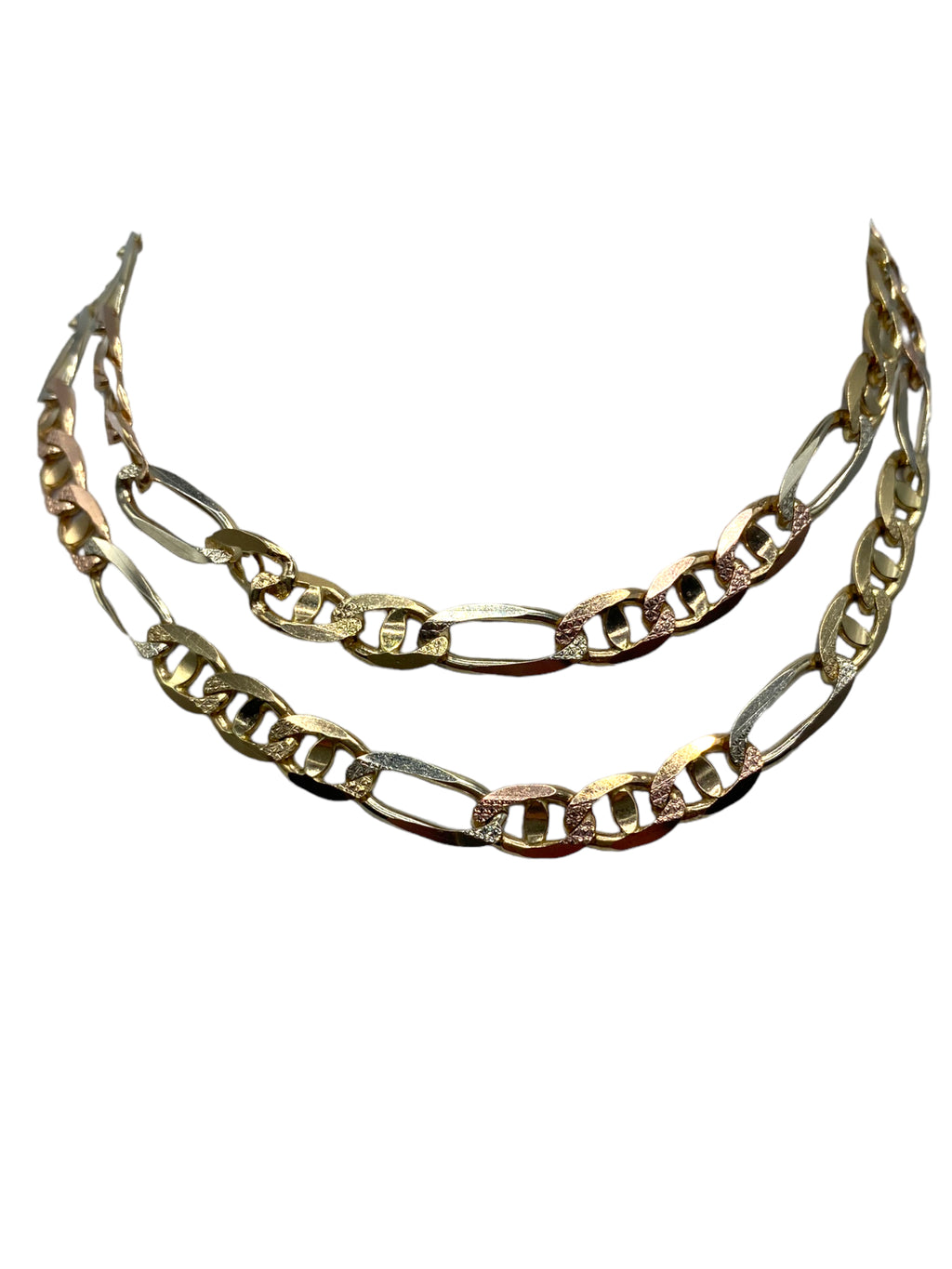 14k Two-tone Figaro Chain Necklace