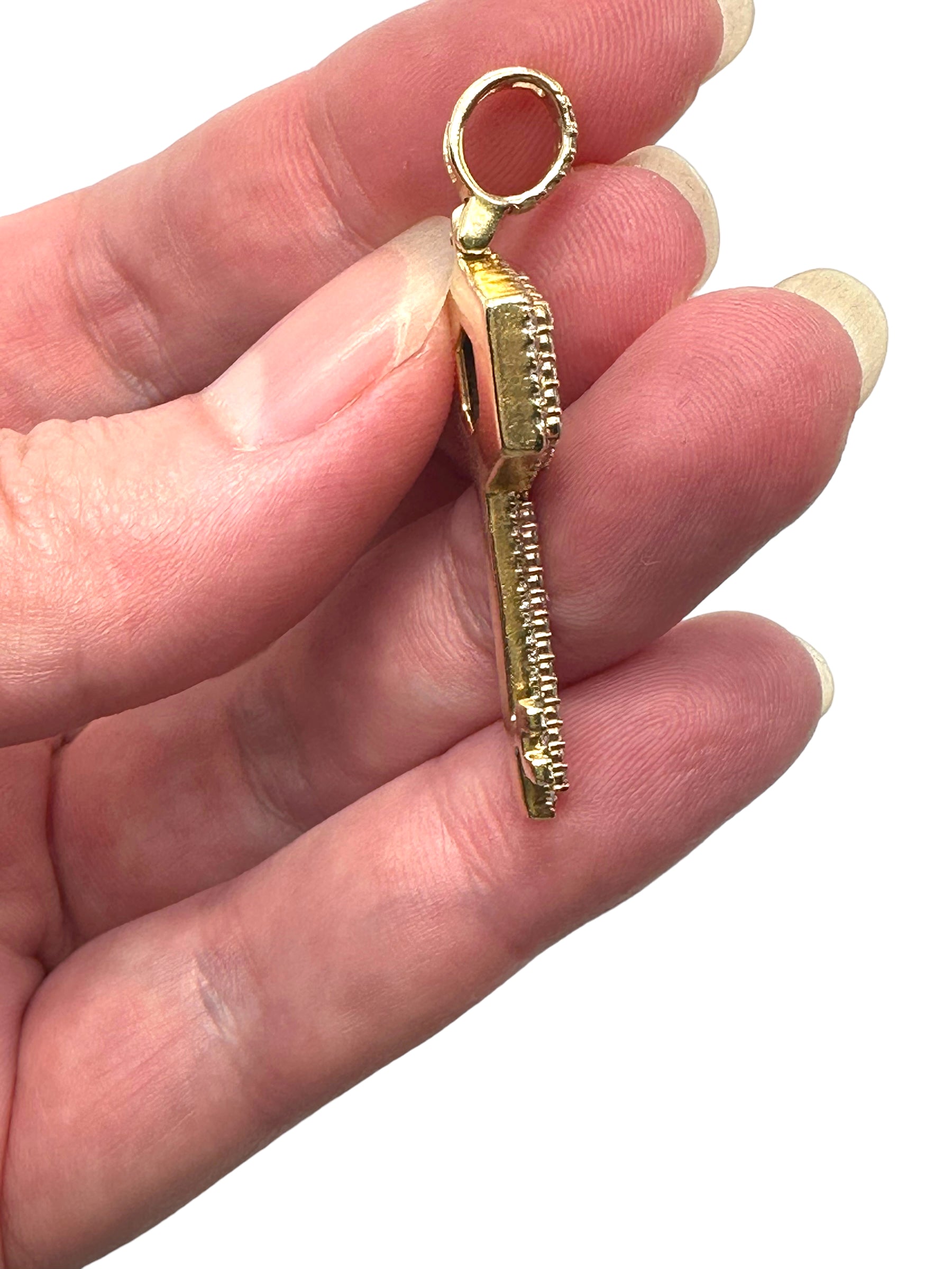 14k Diamond Key Pendant
