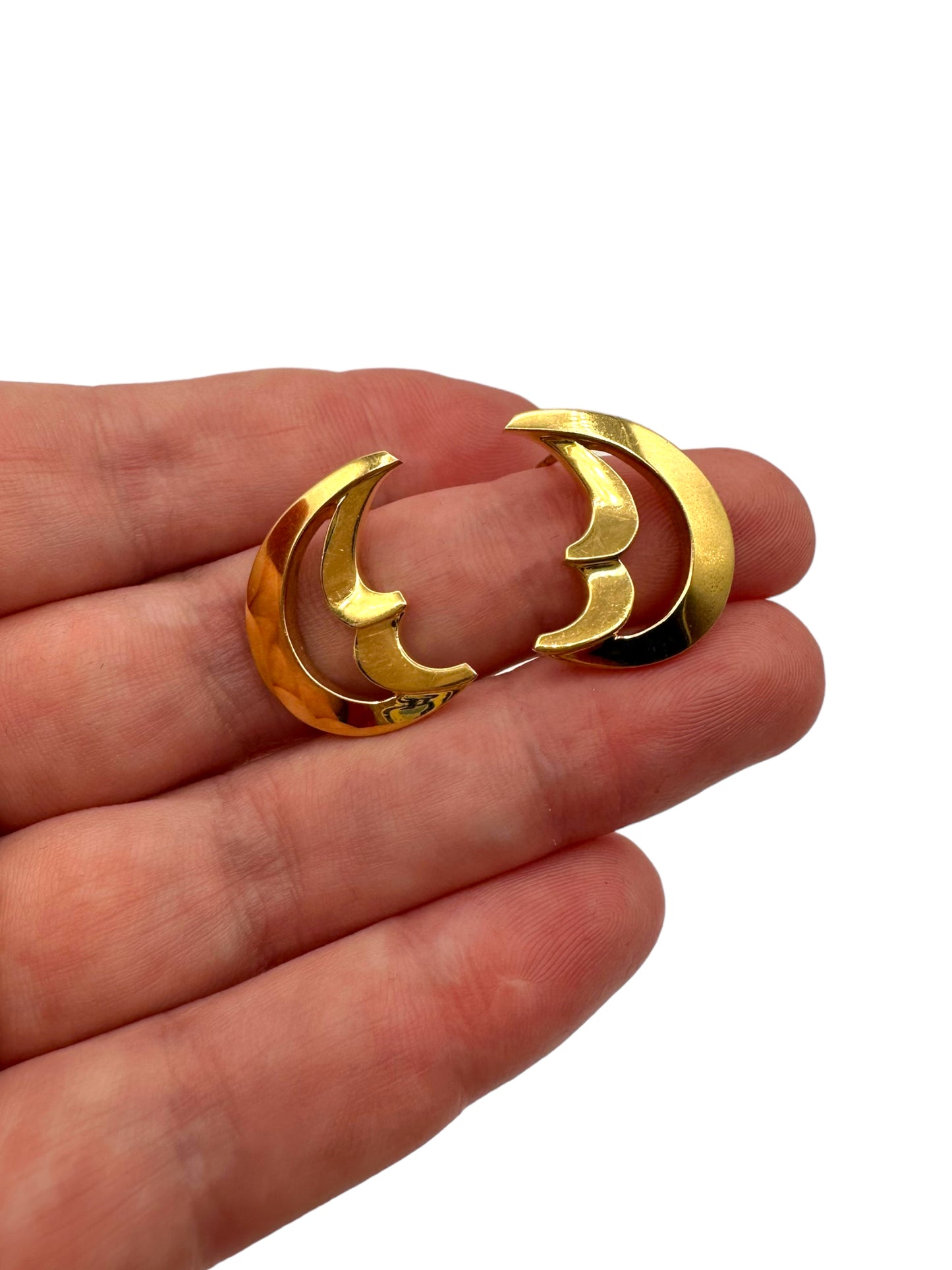 18k Tiffany Crescent Moon Earrings