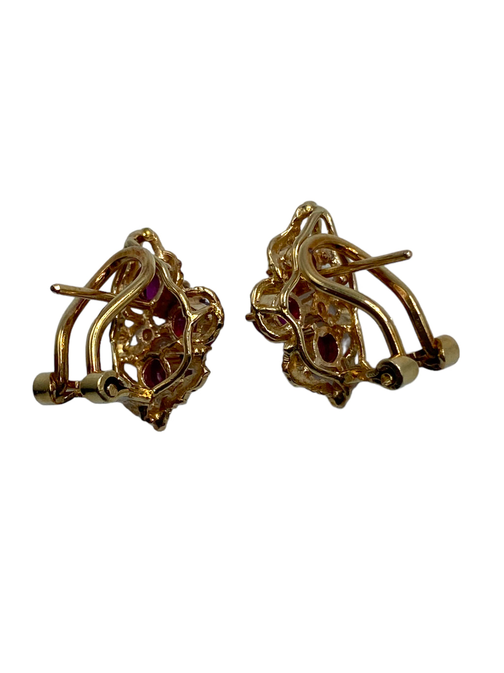 14k Ruby Diamond Earrings