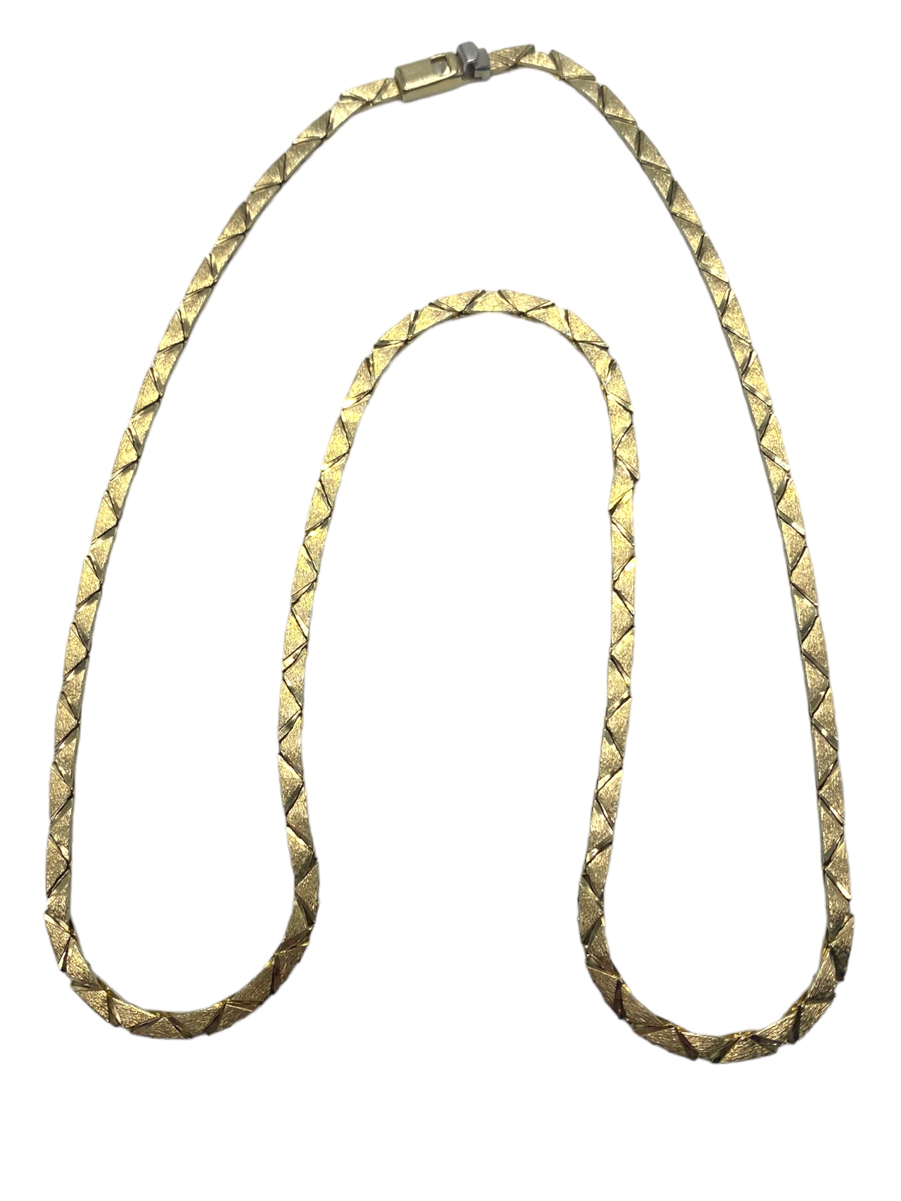 14k Flat Triangle Link Necklace