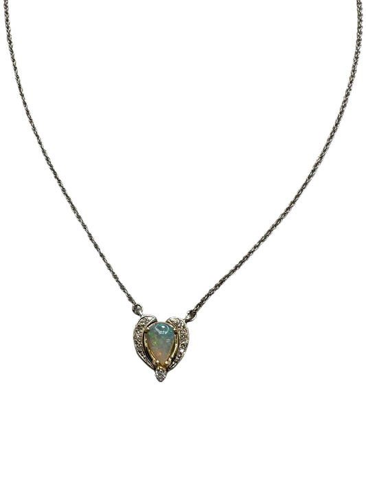 14k Opal Diamond Convertible Pendant Necklace