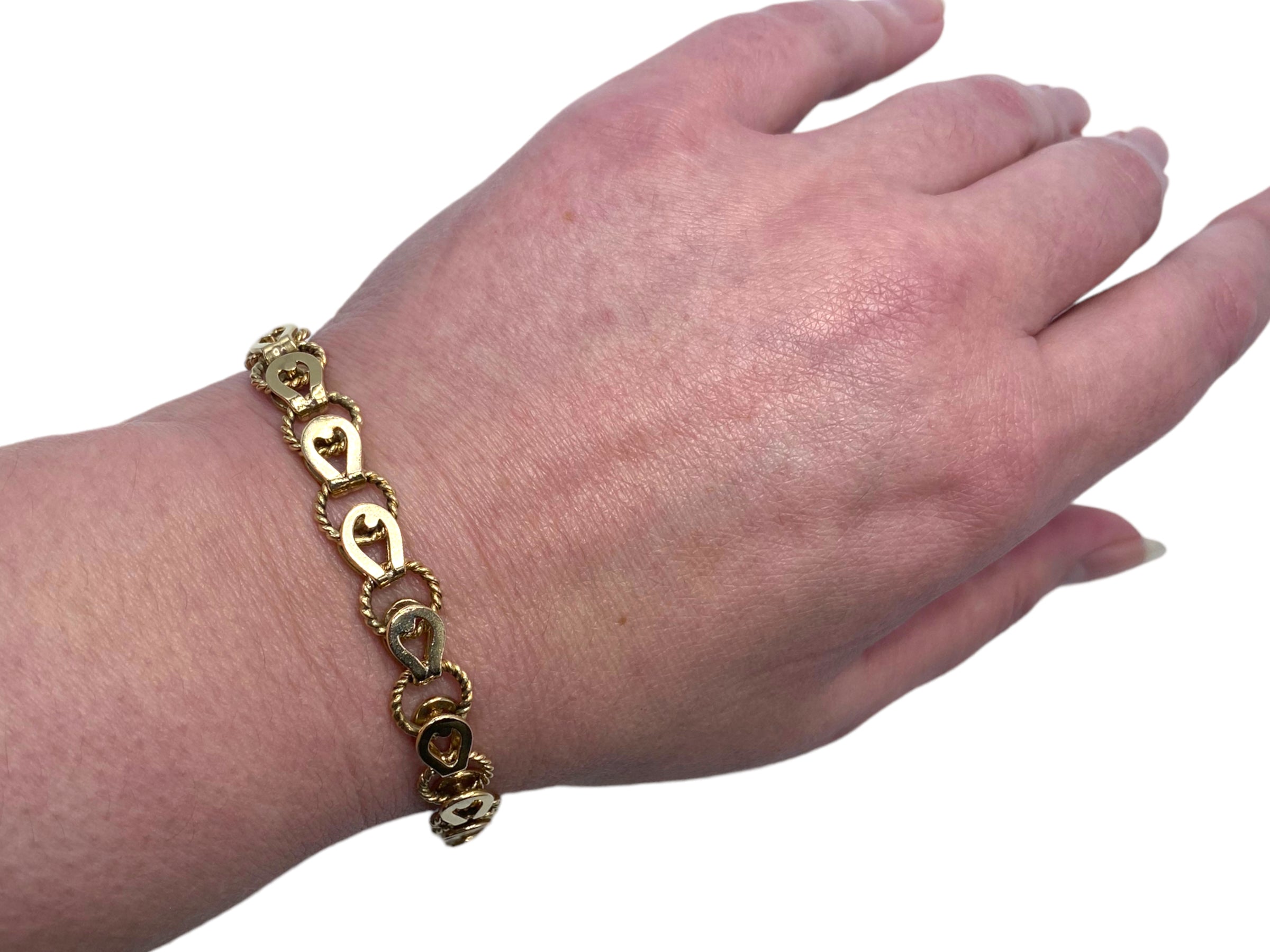 14k Horseshoe Link Charm Bracelet