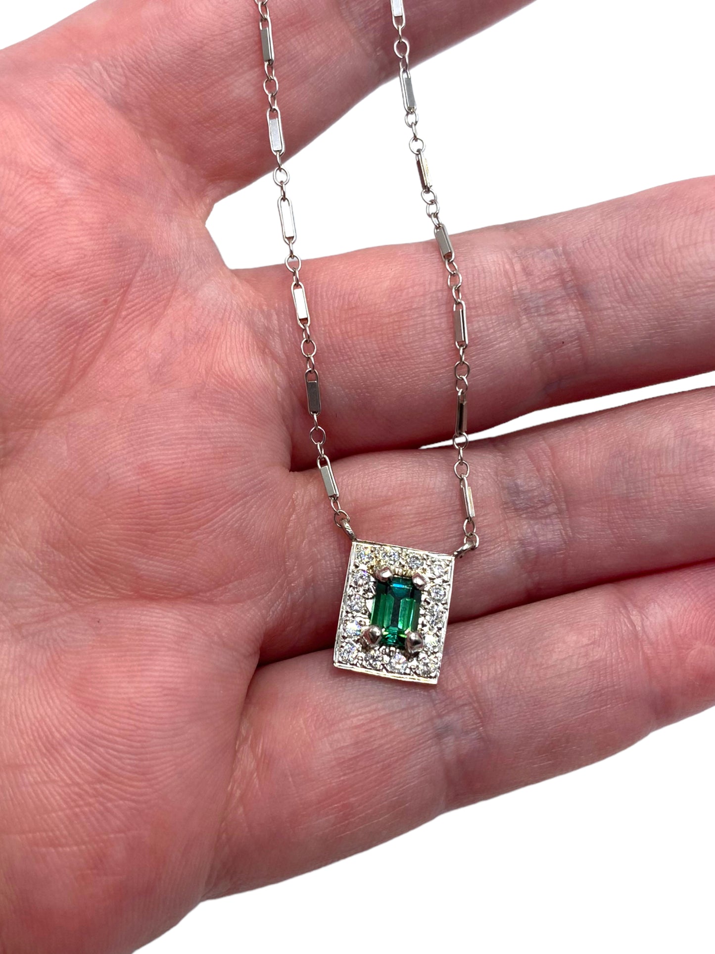 14k Tourmaline Diamond Necklace