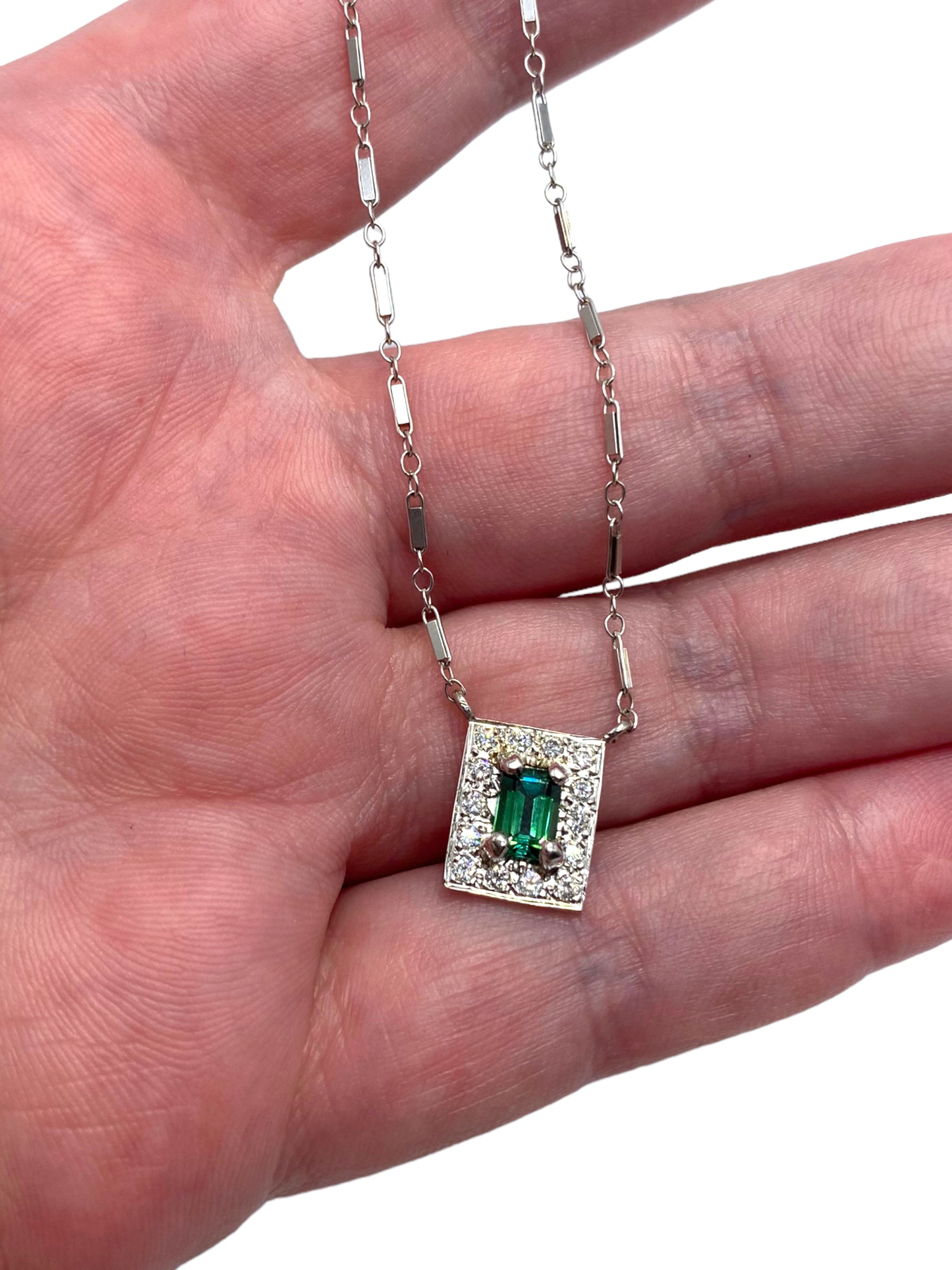 14k Tourmaline Diamond Necklace