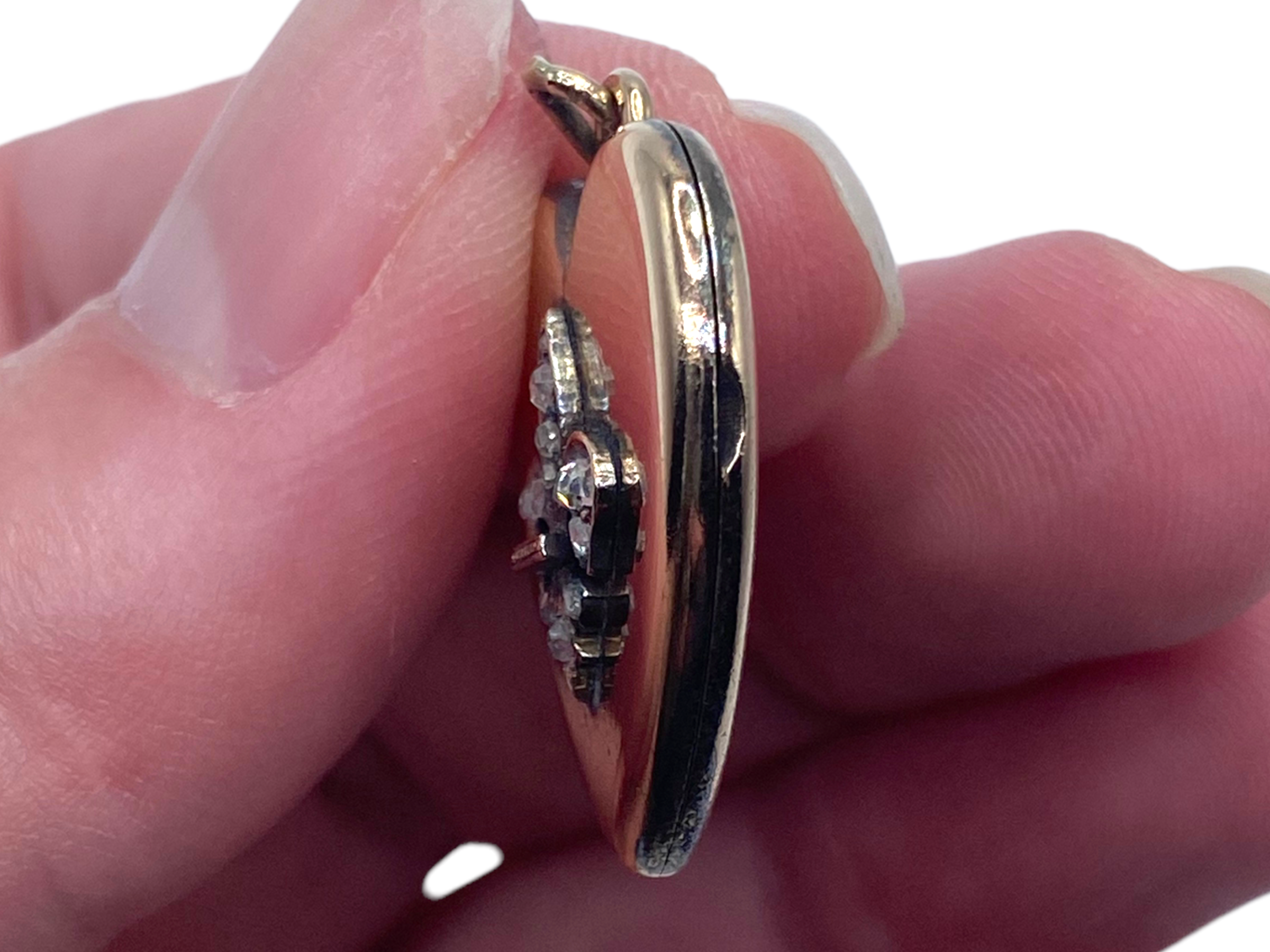 14k Victorian Diamond Heart Locket