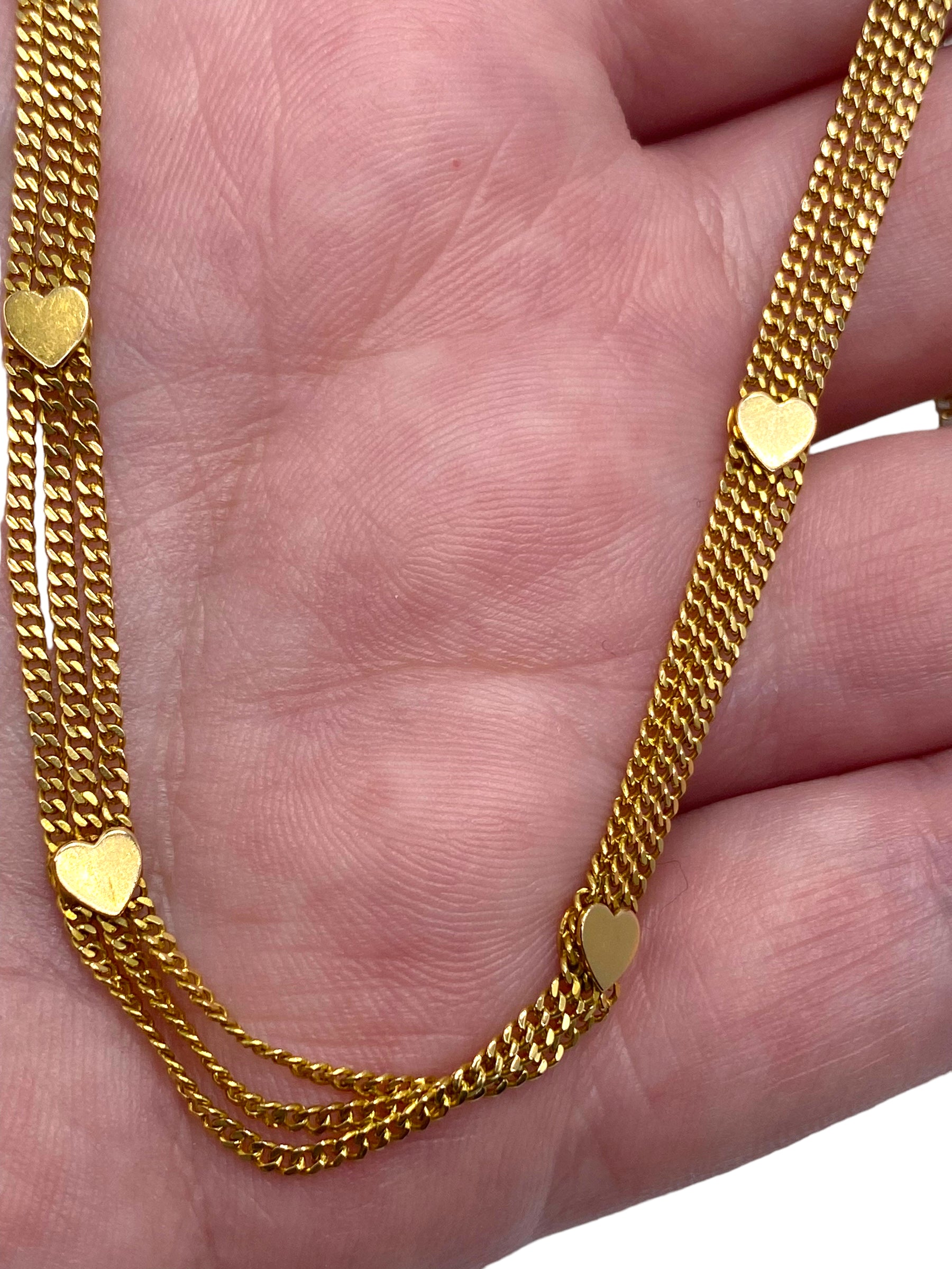22k Heart Station Necklace
