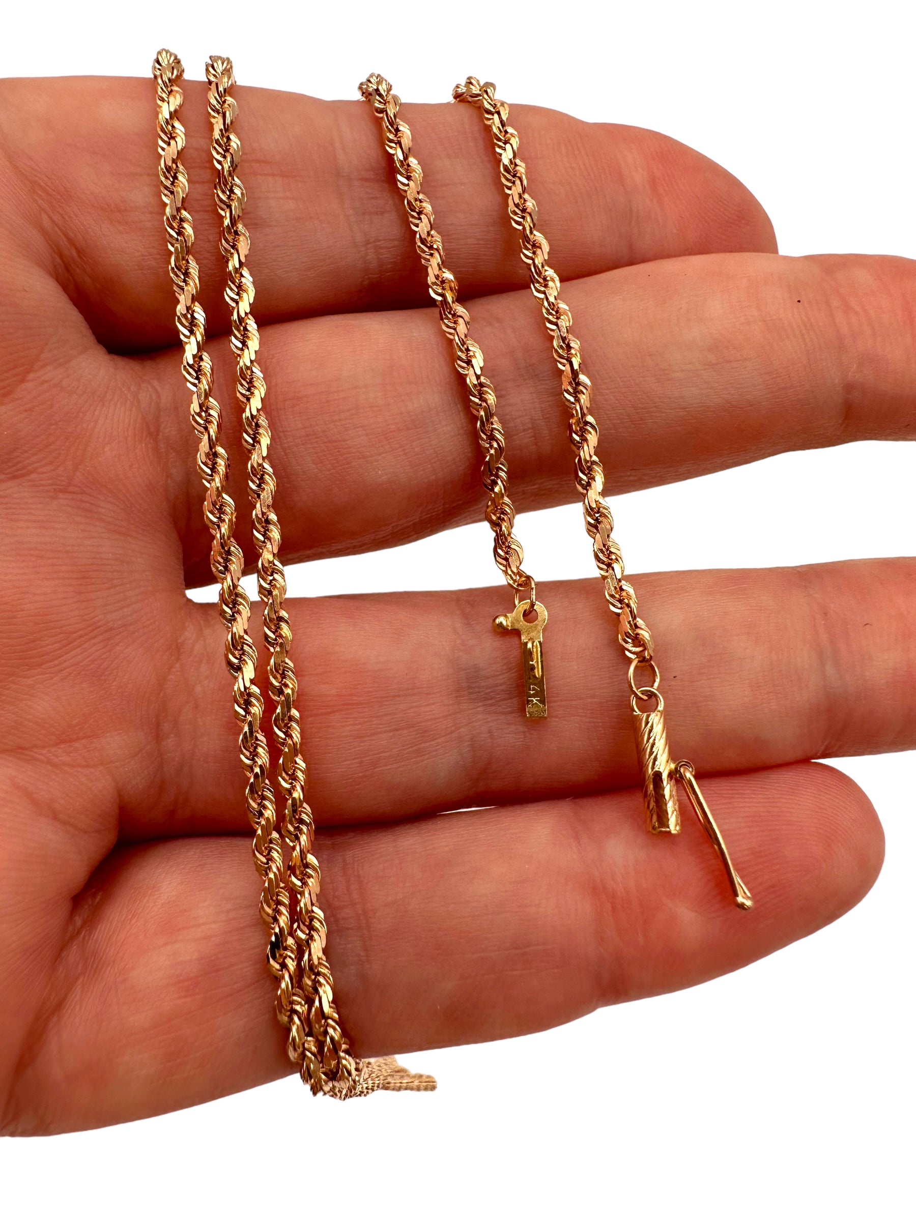 14k Rose Gold Rope Chain Necklace