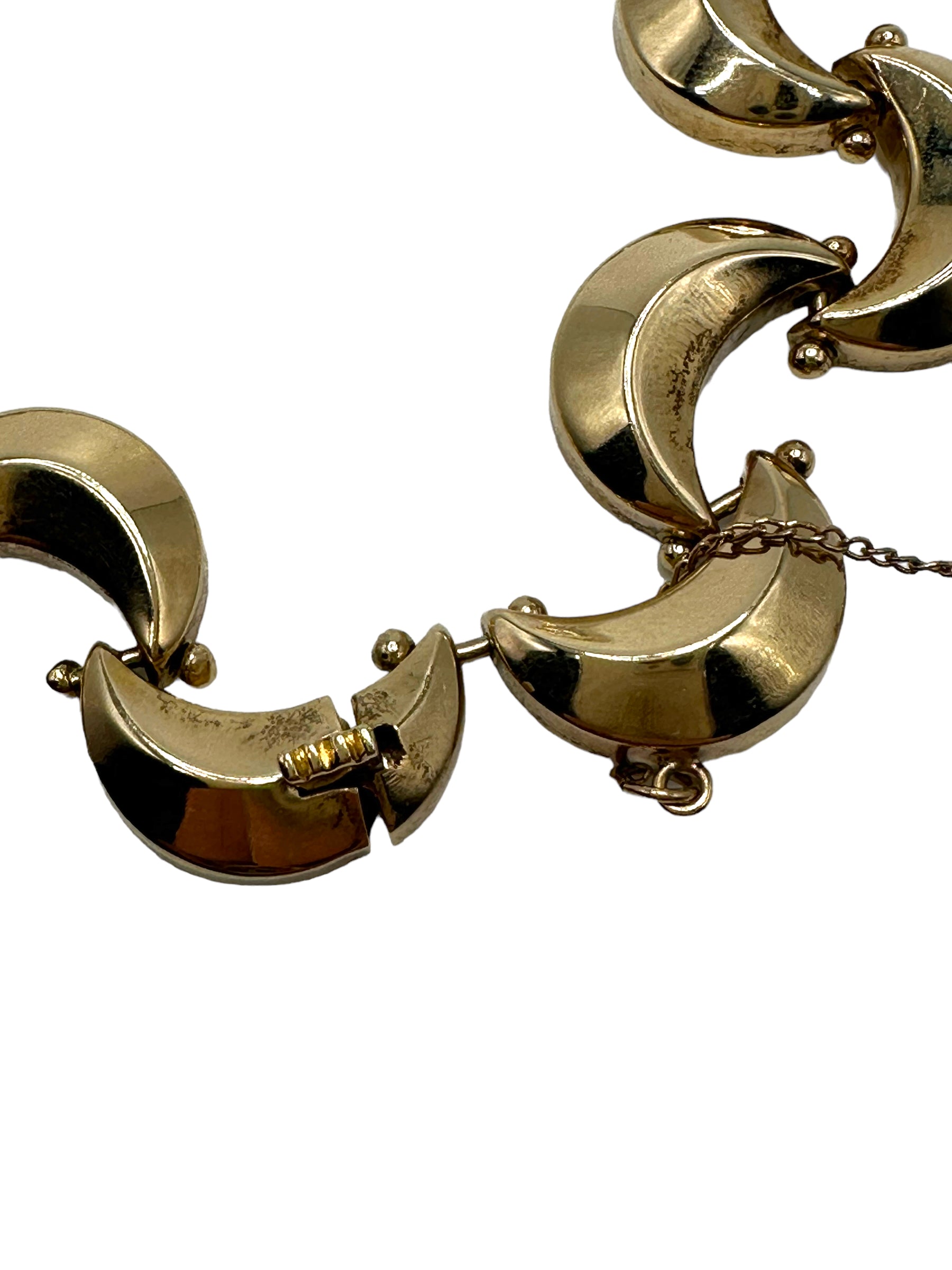 14k Crescent Link Necklace