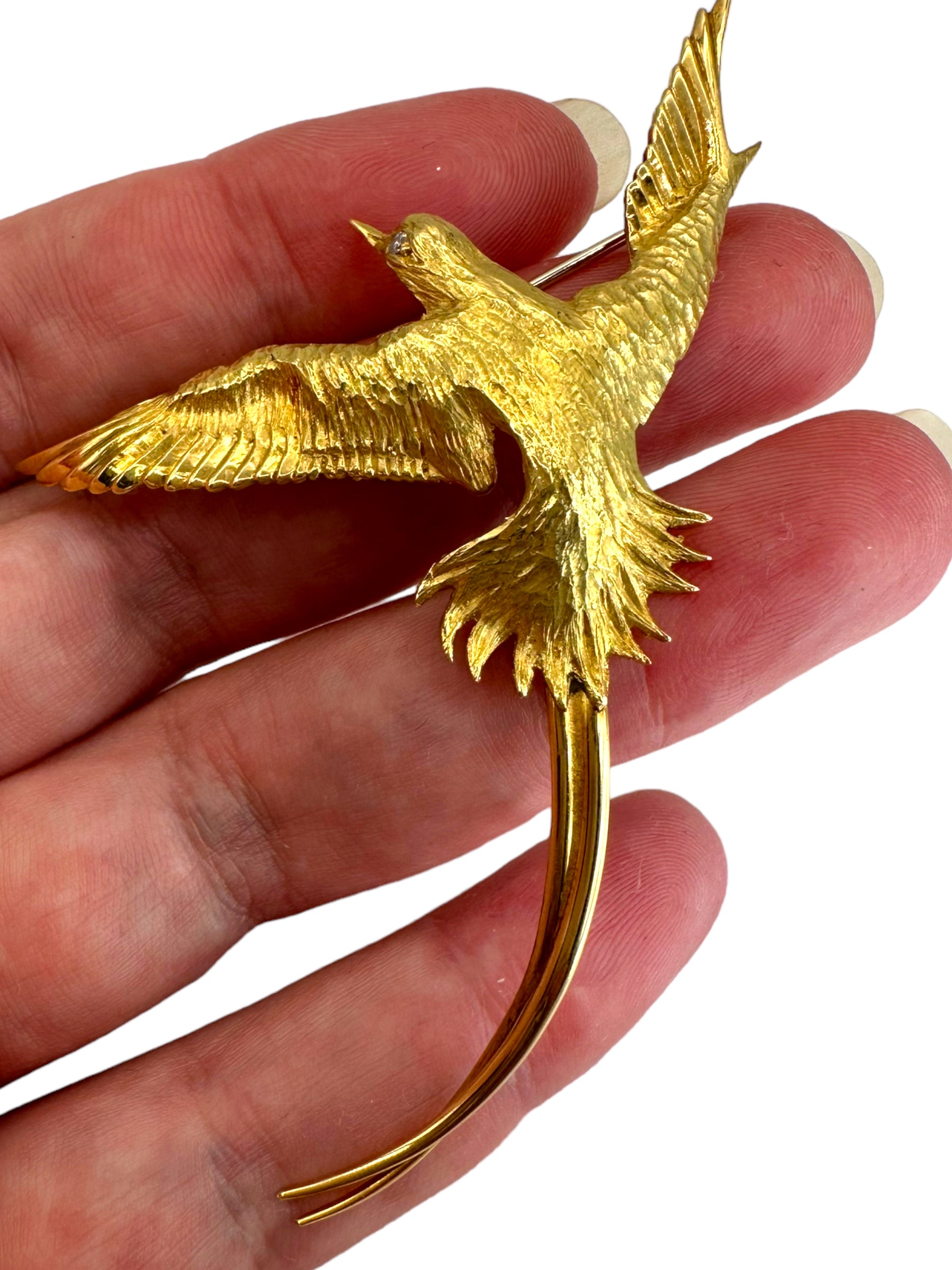 18k Diamond Bird Brooch