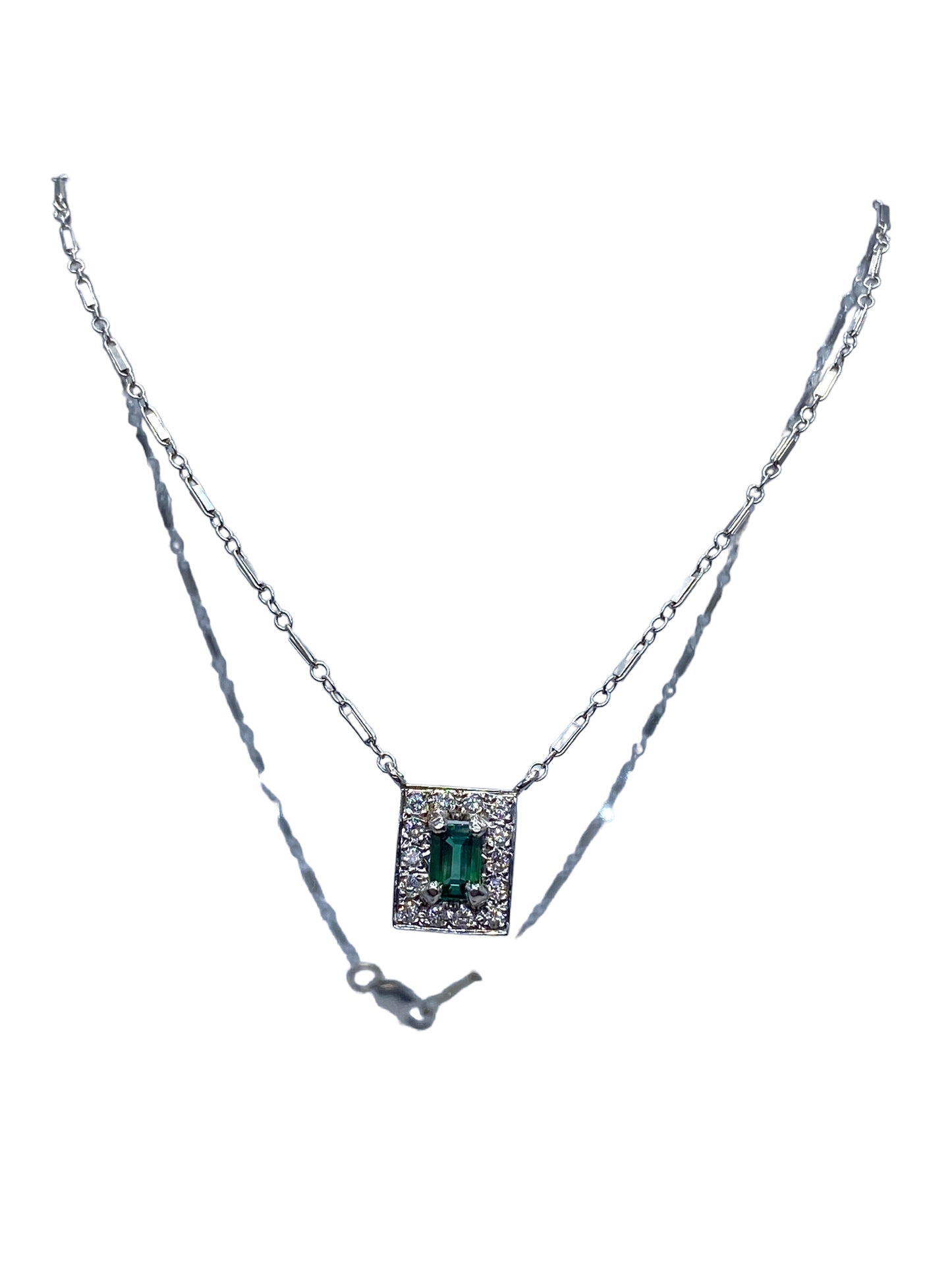 14k Tourmaline Diamond Necklace