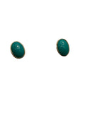 14k Turquoise Button Earrings