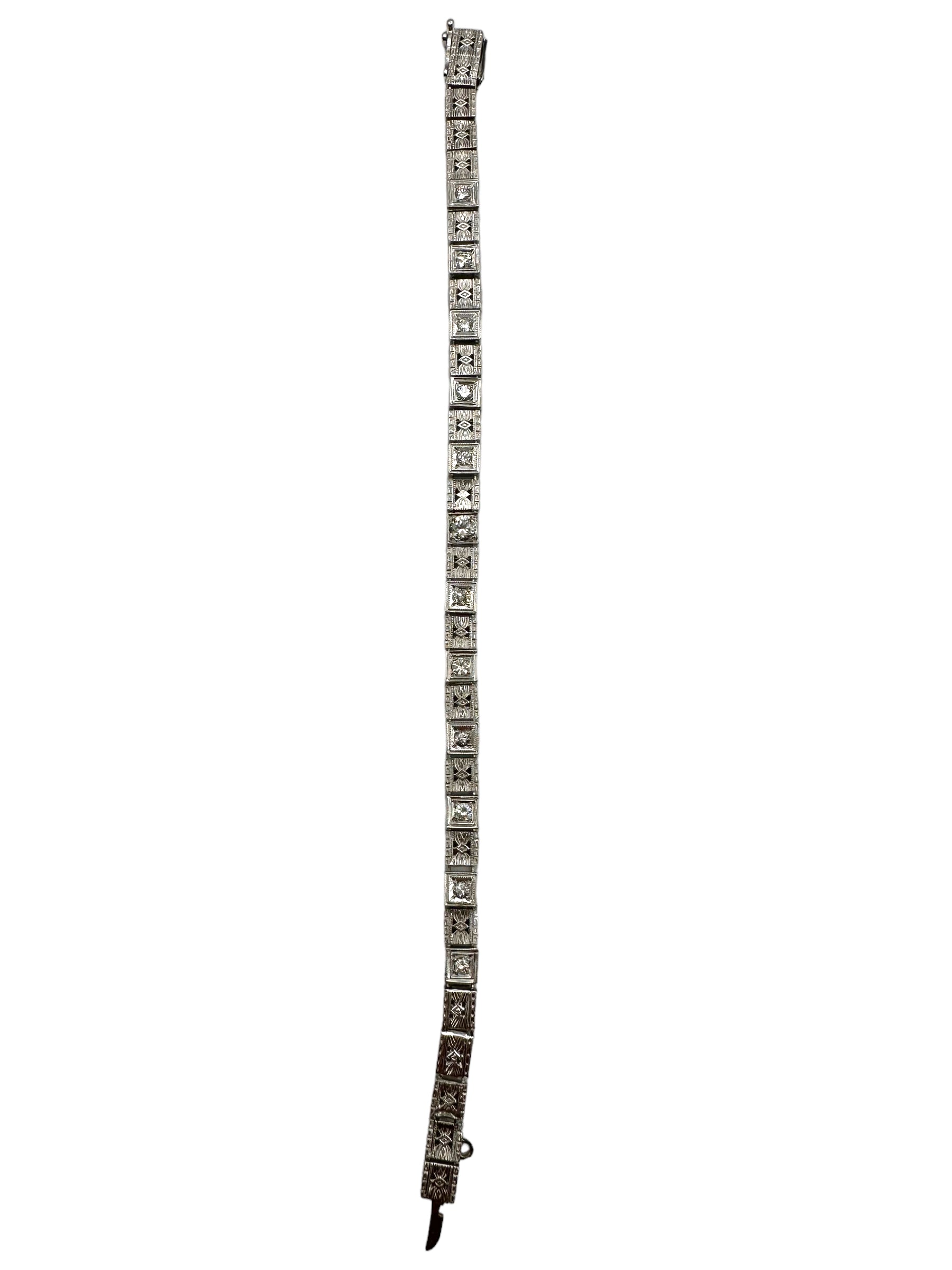 14k Deco Style Diamond Bracelet