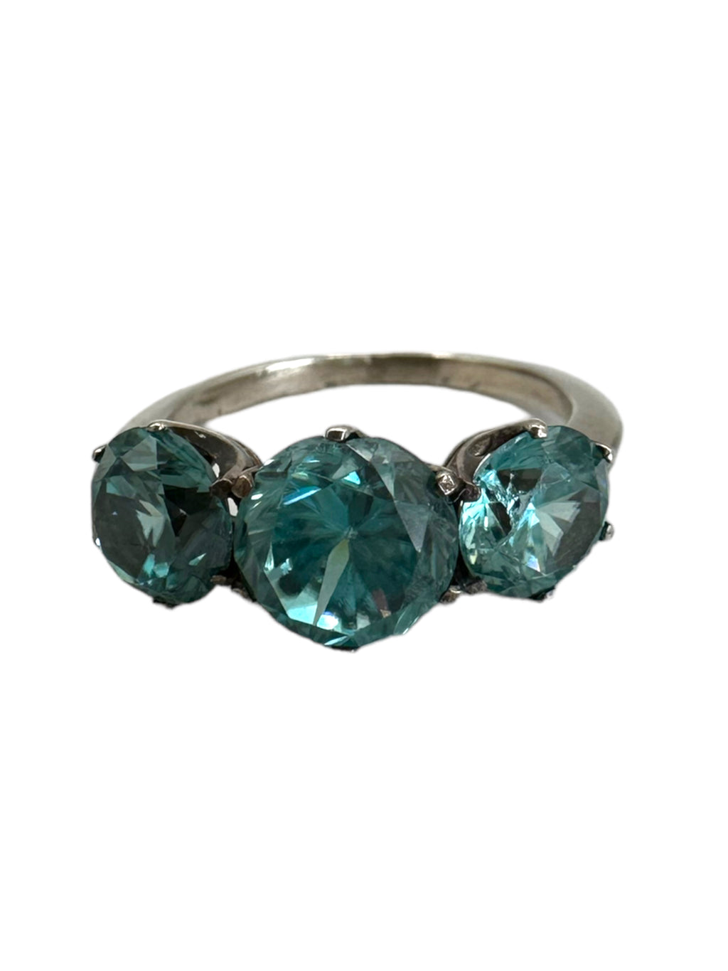Silver Blue Zircon Ring