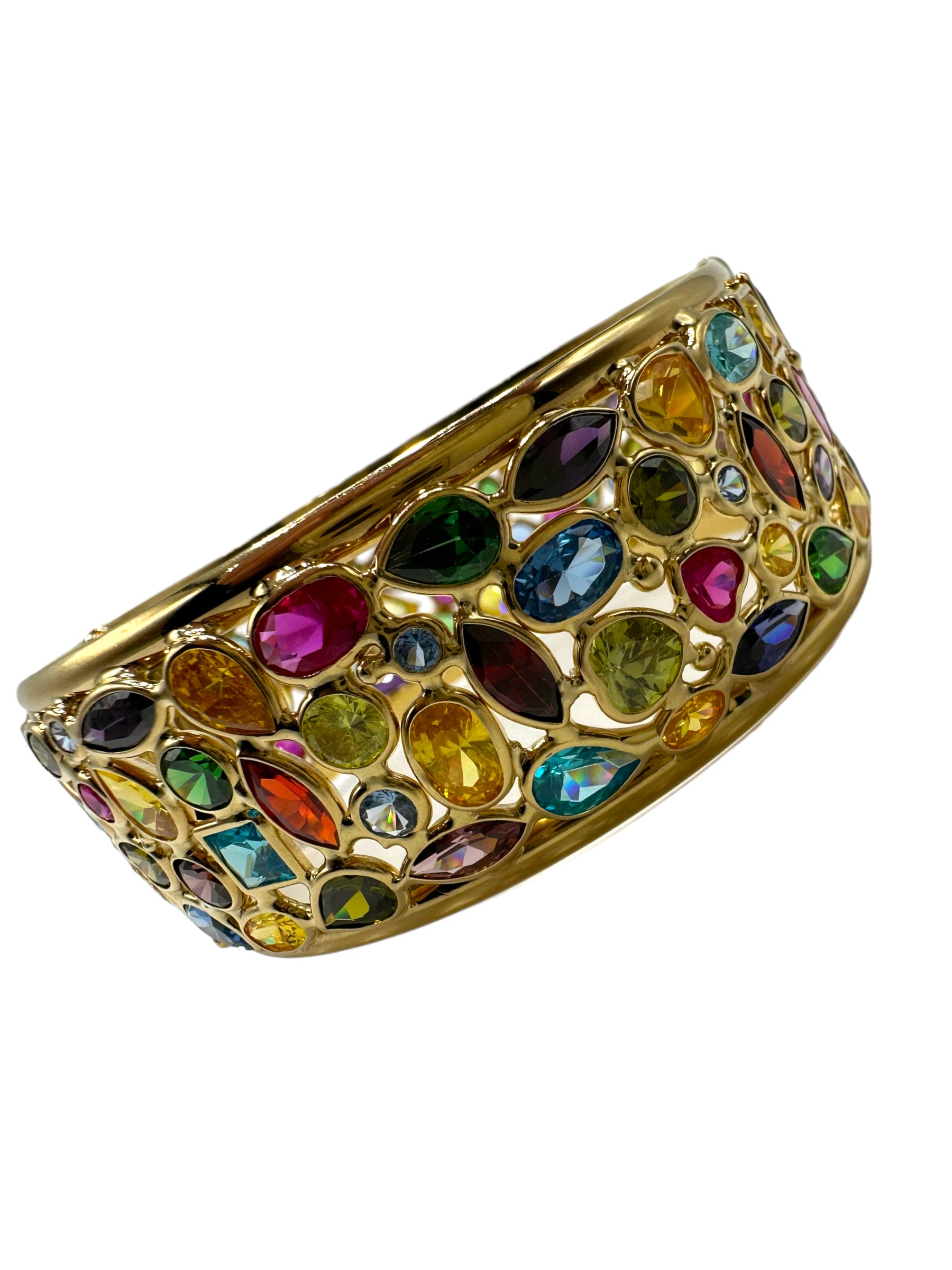 18k Multistone Bangle Bracelet