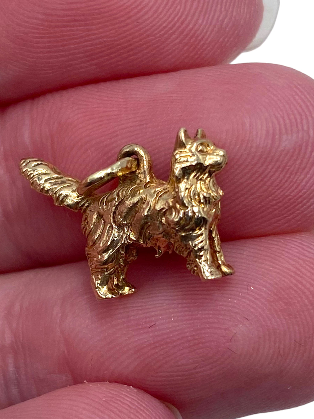 14k Yellow Gold Kitty Charm