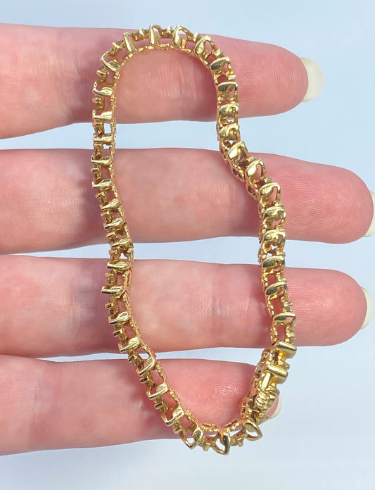14k Yellow Gold Diamond Line Bracelet